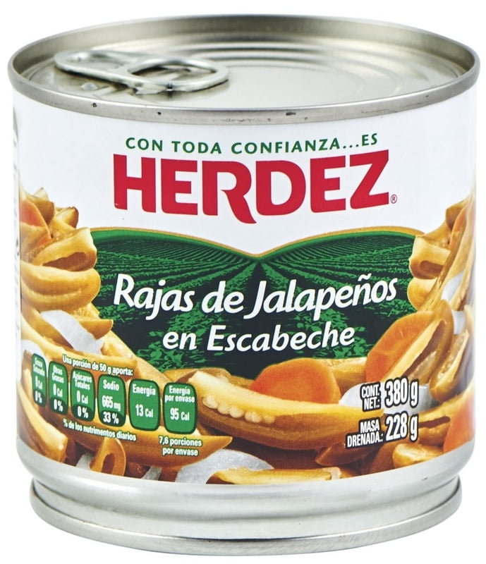 Jalapeños rajas Herdez 380 gr Jalapeños rajas Herdez 380 gr